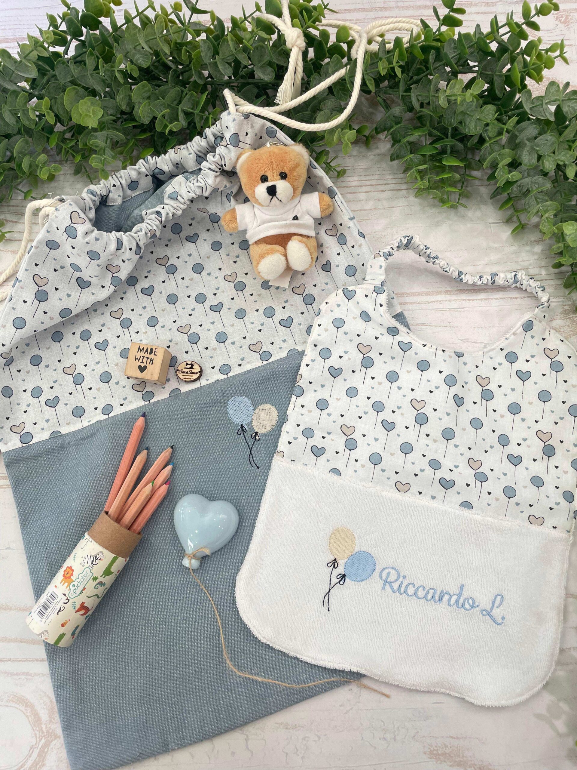 Set Asilo Ricamato – Tema Palloncini