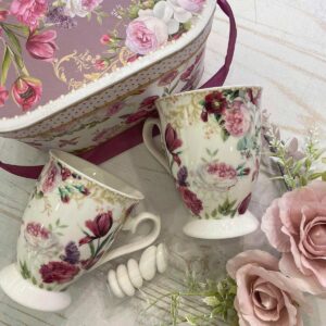 Set di Due Tazze in Porcellana - Linea Bouquet di Charme, Le Stelle