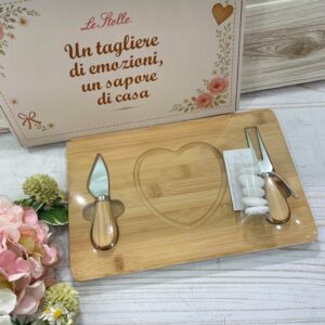 Set Tagliere in Legno con Posate per Formaggio – Le Stelle