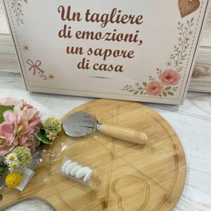 Set Tagliere in Legno con Tagliapizza – Le Stelle