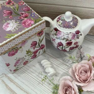 Set Teiera con Tazza in Porcellana – Linea Bouquet di Charme, Le Stelle