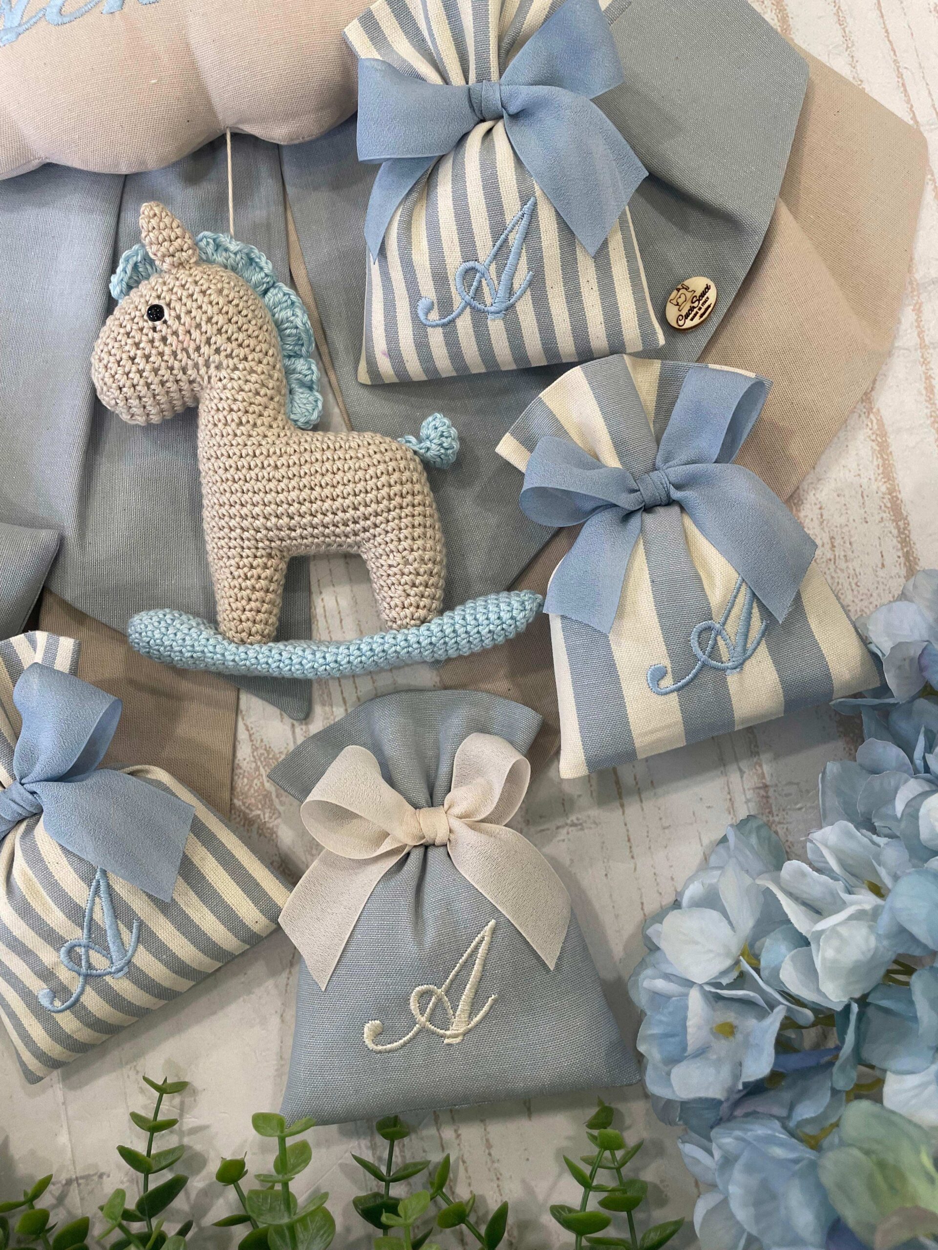 Coordinato Nascita Cavallino Amigurumi – Toni Nuvola e Mandorla - immagine 3