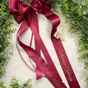 Fiocco Laurea in Raso Rosso con Stampa Personalizzata