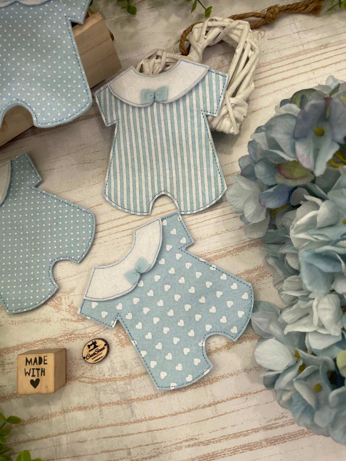 Mini Pagliaccetto Sartoriale Porta Confetti Azzurro - immagine 4