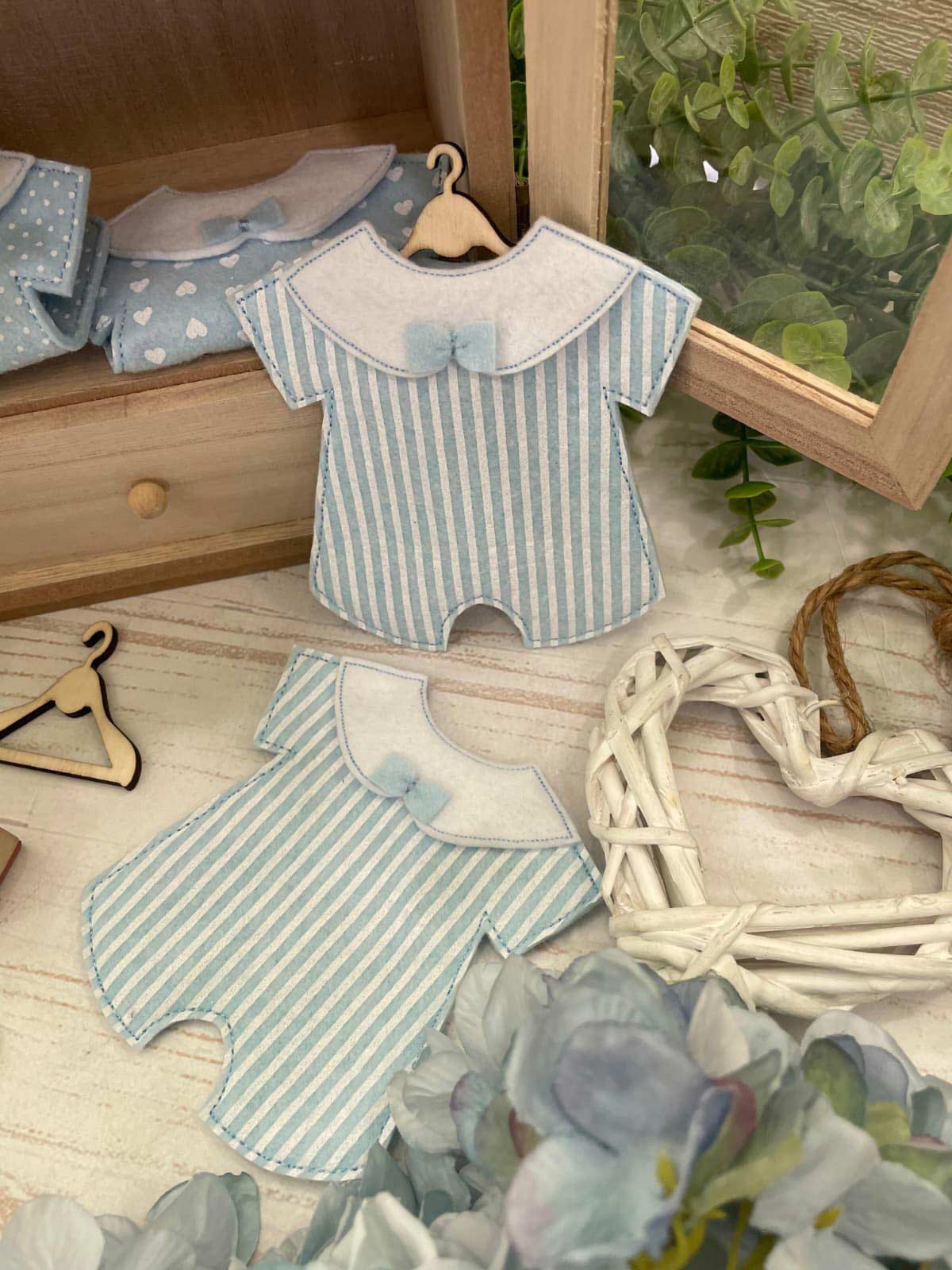 Mini Pagliaccetto Sartoriale Porta Confetti Azzurro - immagine 5