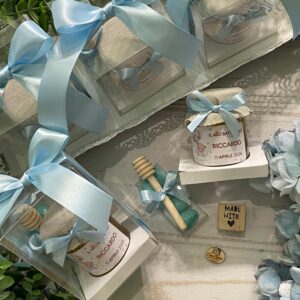 Barattolo di Miele con Etichetta Tema Orsetto con Palloncini "Confezione Smart"