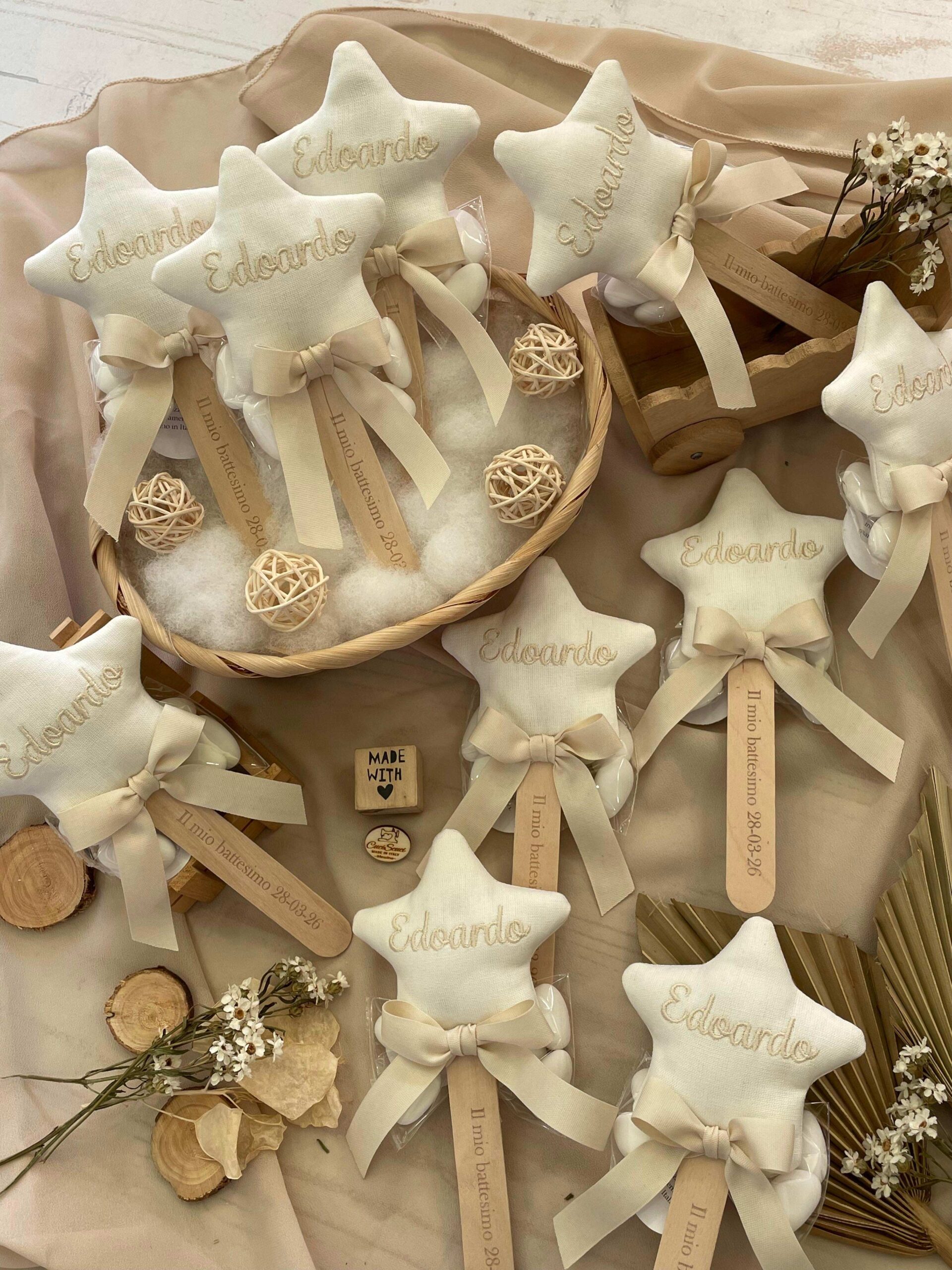 Bastoncino con Stellina Personalizzato Bianco con Nome