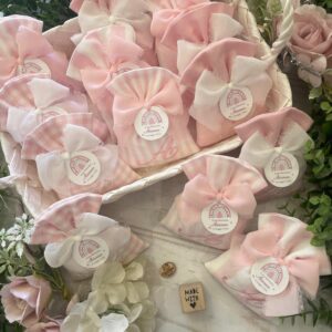 Sacchetto Sartoriale Rodas Rosa Baby con Ricamo Iniziale