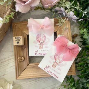 Porta Confetti Personalizzati Teddy Girl Boy Hot Air Balloon