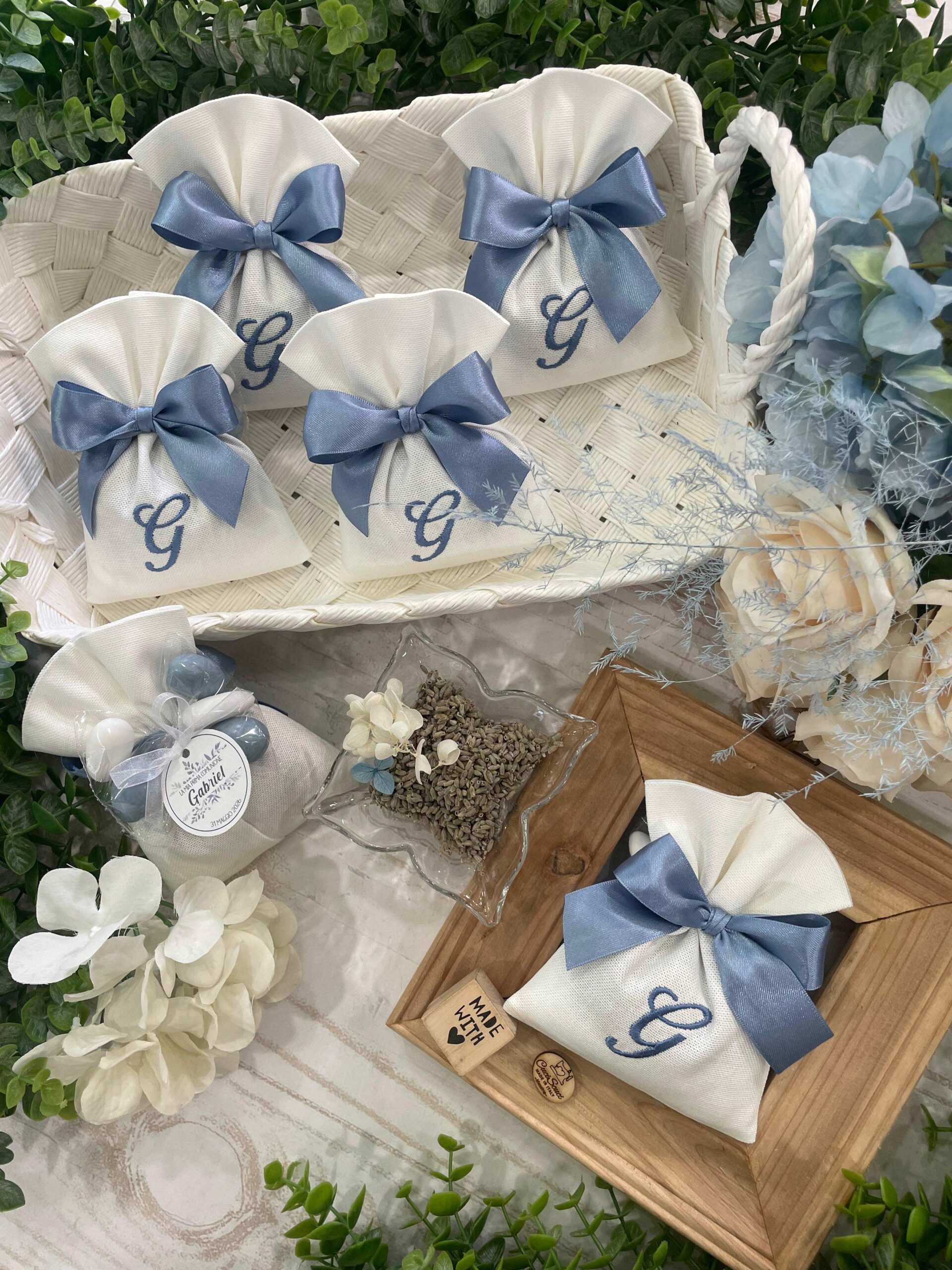 Sacchetto Sartoriale Panama Seta con Ricamo, Lavanda e/o Confetti