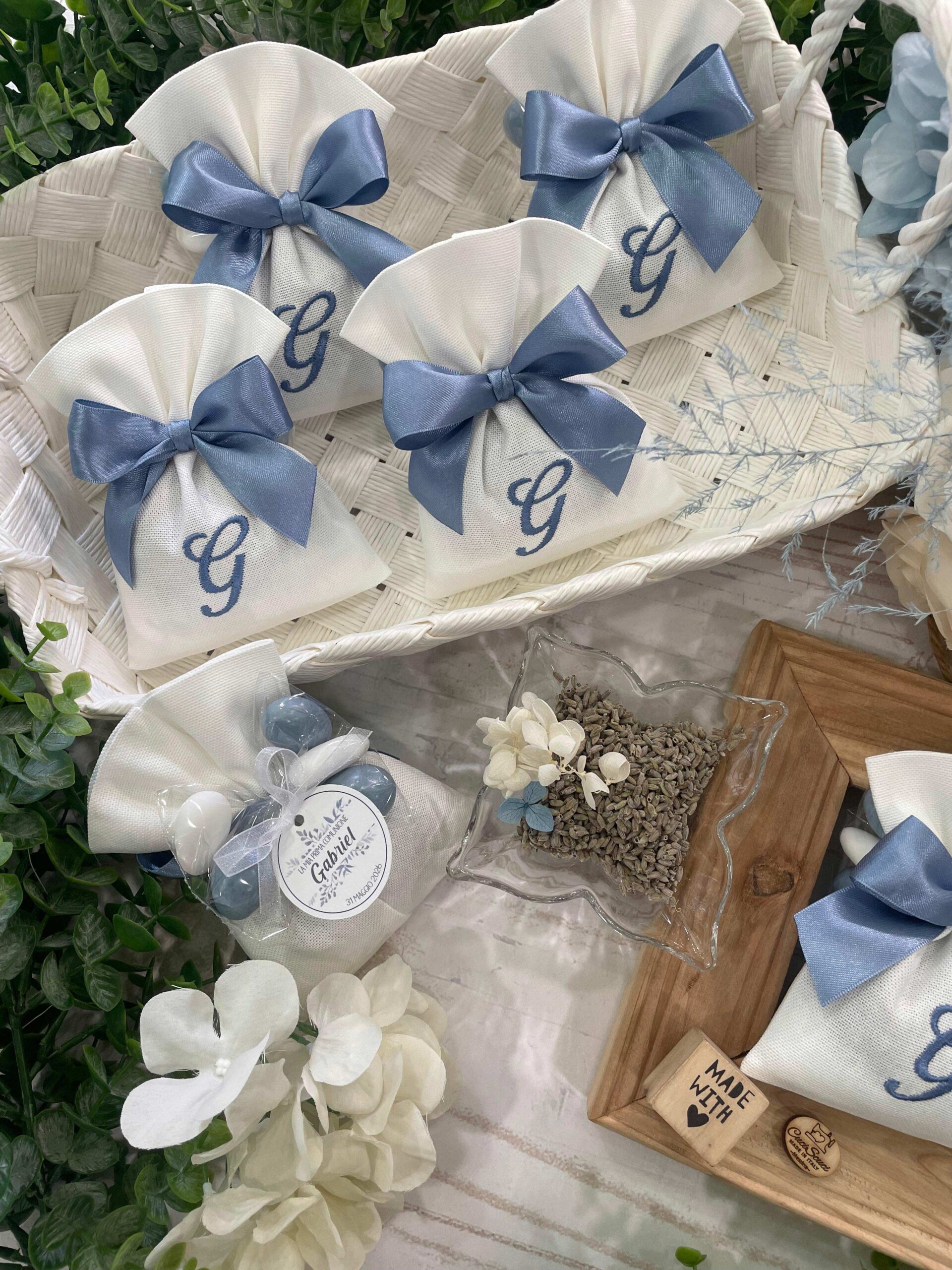 Sacchetto Sartoriale Panama Seta con Ricamo, Lavanda e/o Confetti - immagine 3