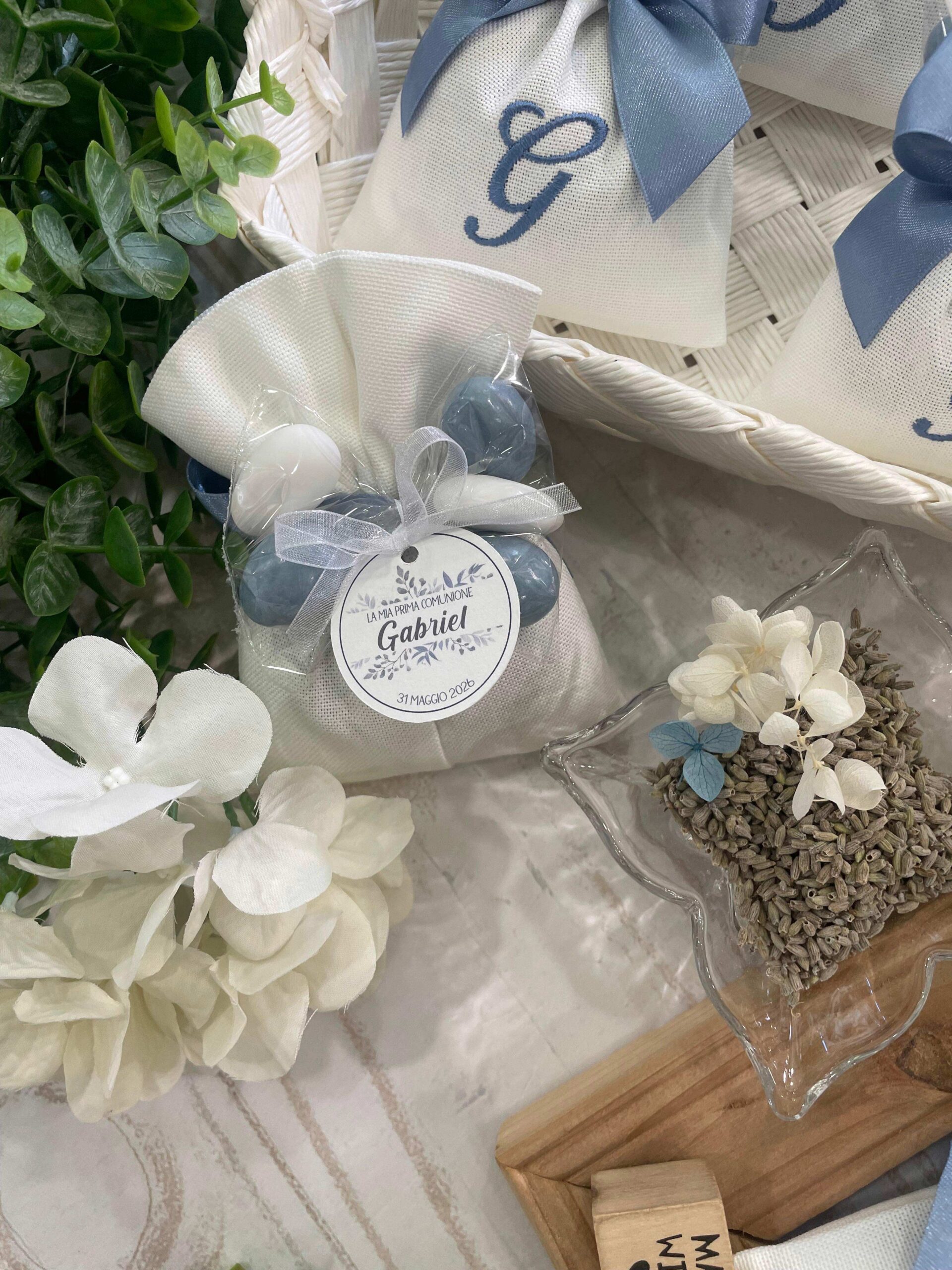 Sacchetto Sartoriale Panama Seta con Ricamo, Lavanda e/o Confetti - immagine 4
