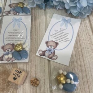Segnaposto Portaconfetti con Orsetto e Frase Personalizzata