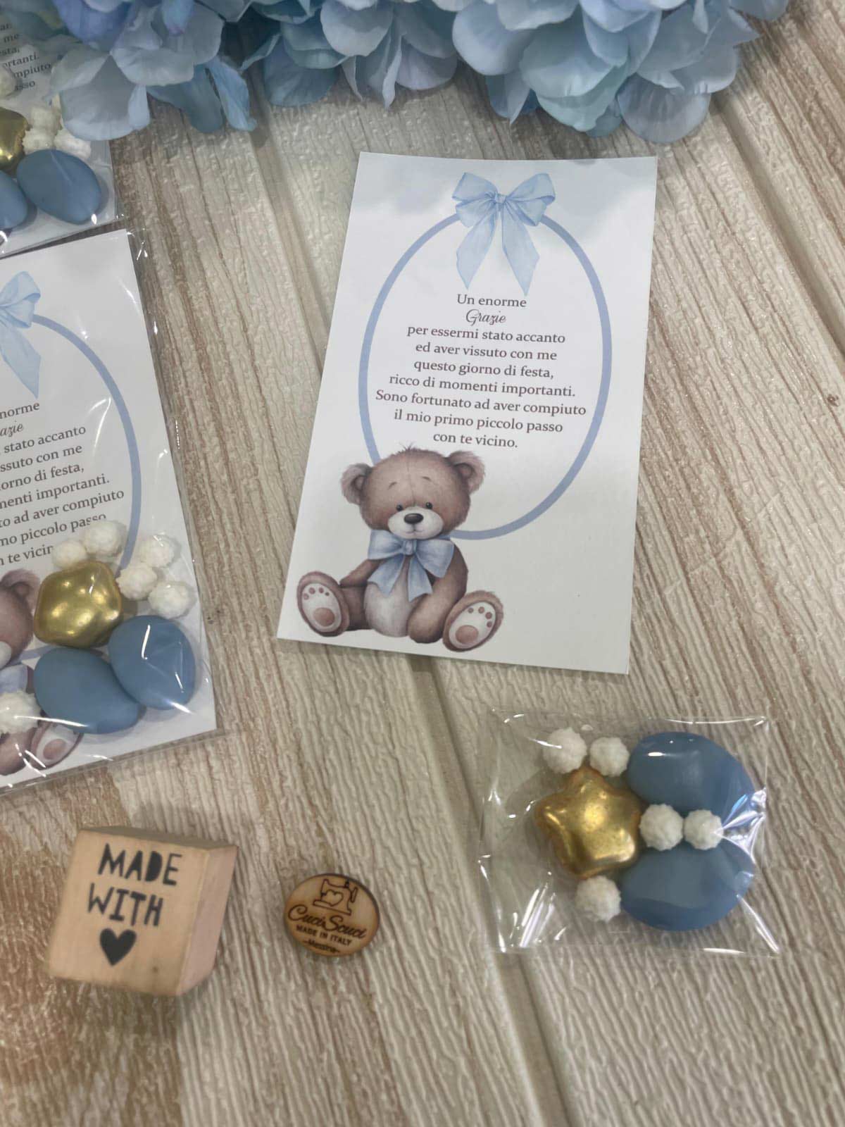 Segnaposto Portaconfetti con Orsetto e Frase Personalizzata - immagine 3