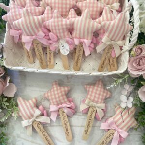 Bastoncino con Stellina Rosa Baby con Incisione Nome