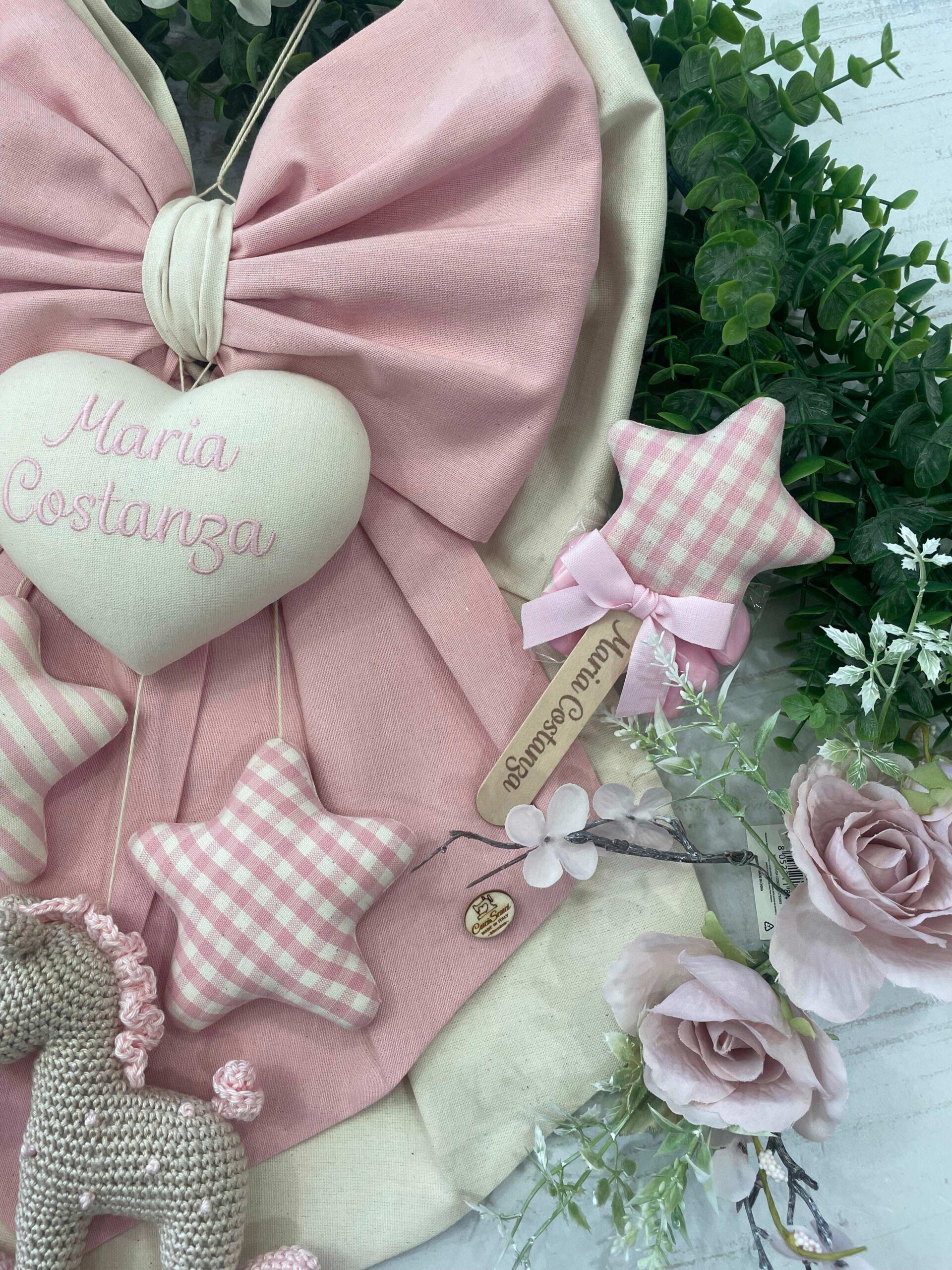 Coordinato Nascita Cavallino Amigurumi con Cuore – Toni Panna e Rosa Baby - immagine 3