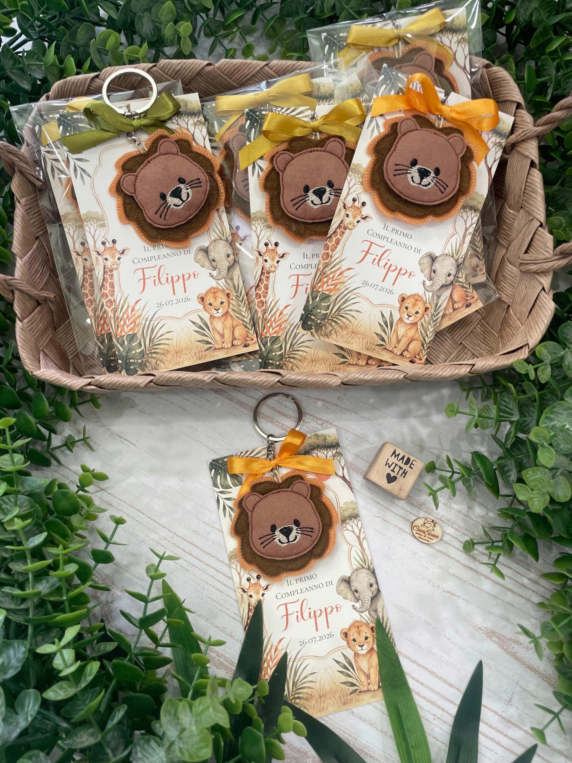 Portachiavi Leoncino in Pannolenci con Cartoncino Personalizzato - immagine 11