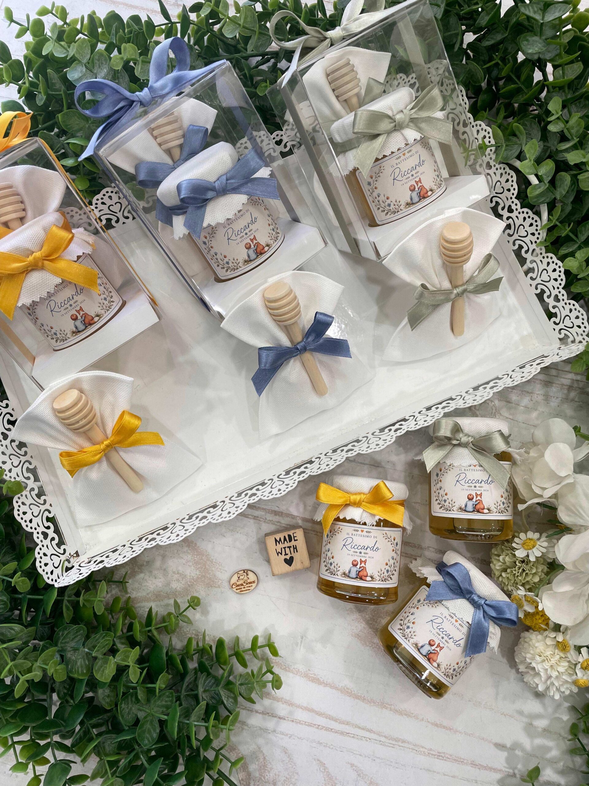 Barattolo di Miele con Etichetta Tema "Una Dolce Amicizia – Bimbo&Cucciolo" - Confezione Smart - immagine 2