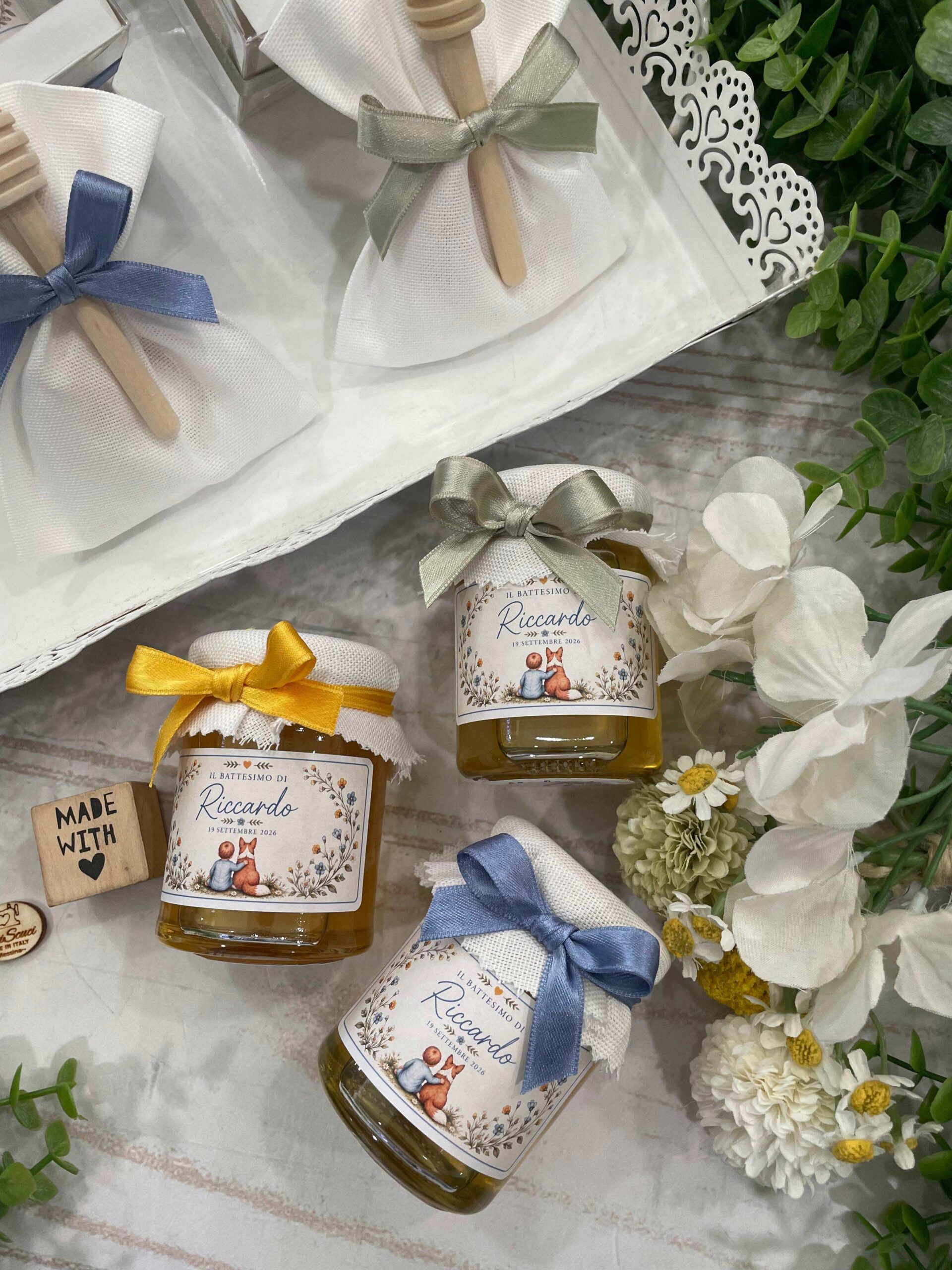 Barattolo di Miele con Etichetta Tema "Una Dolce Amicizia – Bimbo&Cucciolo" - Confezione Smart - immagine 5